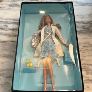 Barbie Doll in Blue and White Outfit